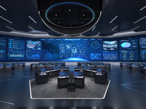 Monitoring room command center Modelo 3D