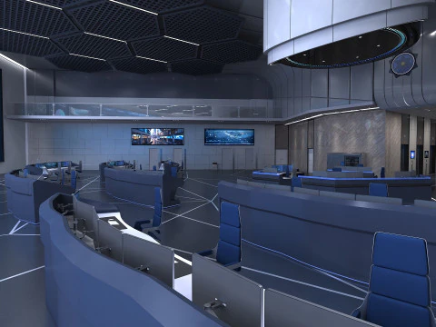 Monitoring room command center 3D Model