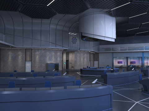 Monitoring room command center 3D Модель