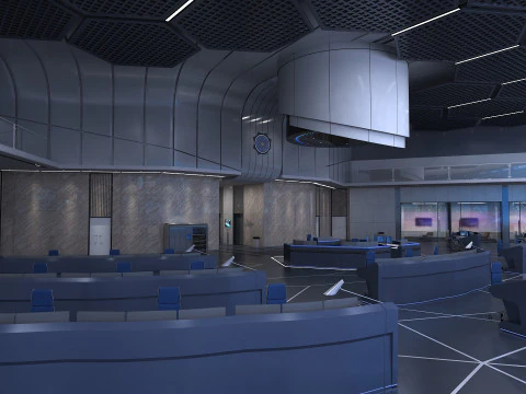Monitoring room command center 3D Model