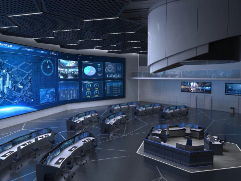 Monitoring room command center 3D Model