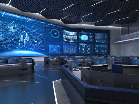 Monitoring room command center 3D Model