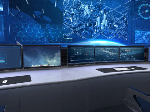Monitoring room command center 3D Model