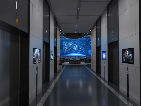 Monitoring room command center 3D Model