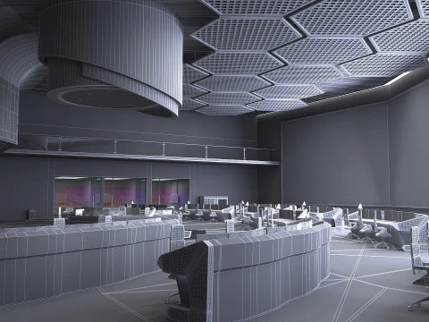 Monitoring room command center 3D Model