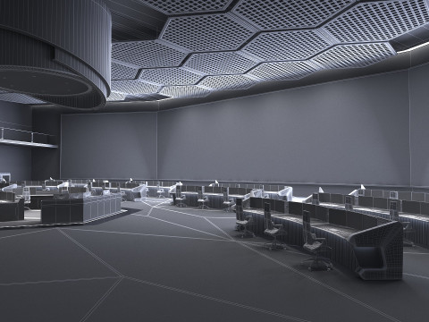 Monitoring room command center 3D Модель