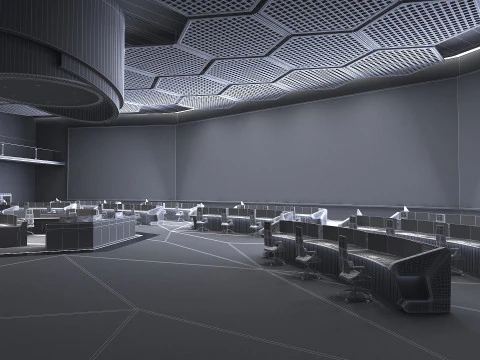 Monitoring room command center 3D Model