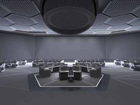 Monitoring room command center 3D Model