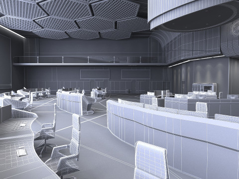 Monitoring room command center 3D Модель