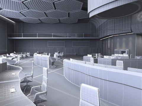 Monitoring room command center 3D Model