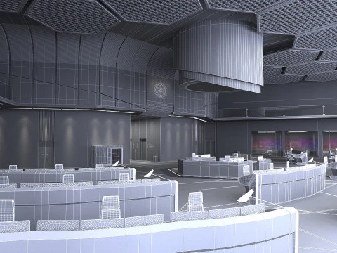 Monitoring room command center 3D Model