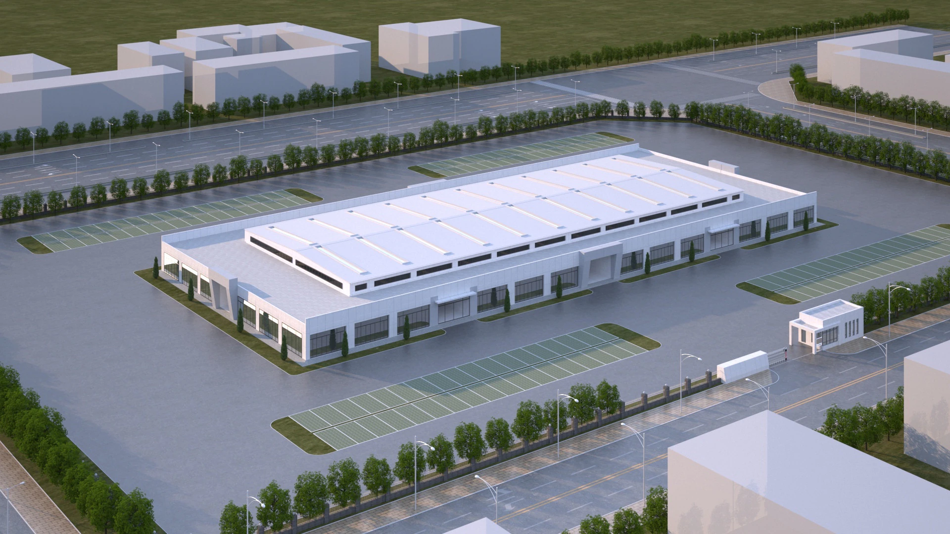 Edif&iacute;cio industrial Modelo 3D .c4d .max .obj .3ds .fbx .stl .blend 