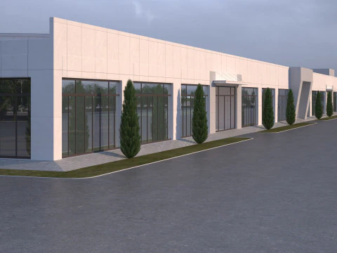 Edif&iacute;cio industrial Modelo 3D