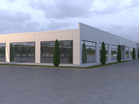 Edif&iacute;cio industrial Modelo 3D