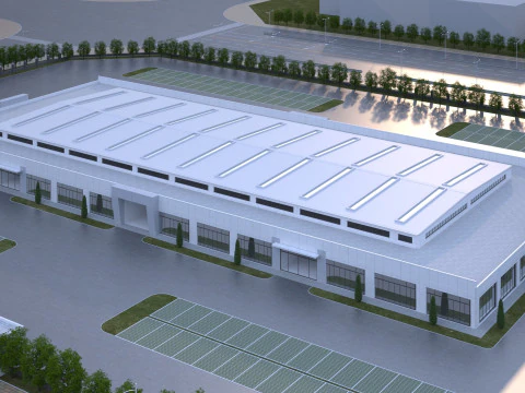 Edif&iacute;cio industrial Modelo 3D