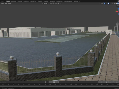 Edif&iacute;cio industrial Modelo 3D