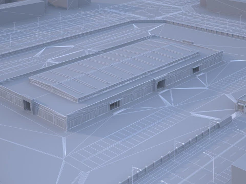 Edif&iacute;cio industrial Modelo 3D