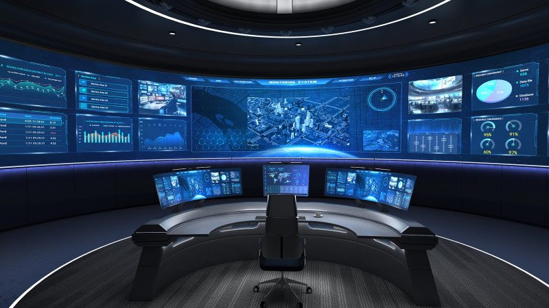 Small control room 3D Model .c4d .max .obj .3ds .fbx .stl .blend 