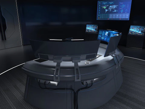 Petite salle de contr&ocirc;le Modèle 3D