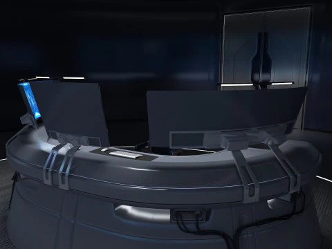 Petite salle de contr&ocirc;le Modèle 3D
