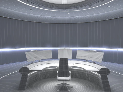 Petite salle de contr&ocirc;le Modèle 3D