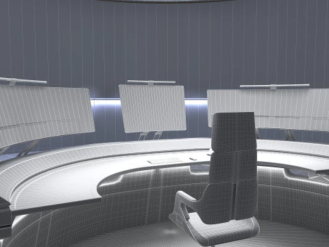 Petite salle de contr&ocirc;le Modèle 3D