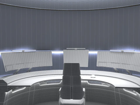 Petite salle de contr&ocirc;le Modèle 3D