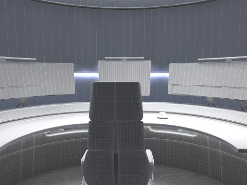 Petite salle de contr&ocirc;le Modèle 3D