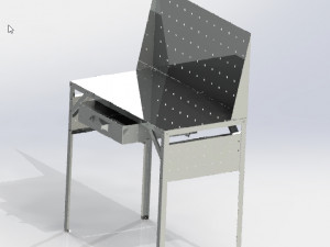 electronics workbench in steel plate 3D Model
