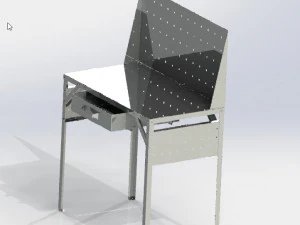 Elektronikwerkbank aus Stahlblech 3D Modell