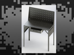 electronics workbench in steel plate Modelo 3D