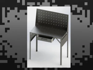 electronics workbench in steel plate 3D Model