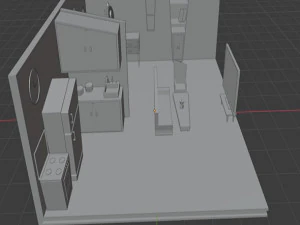 Low poly room 3D Model