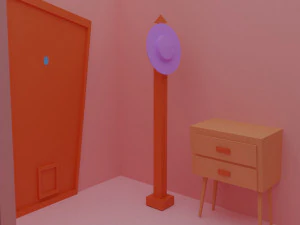 Low poly room 3D Model