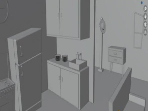 Low poly room 3D Model