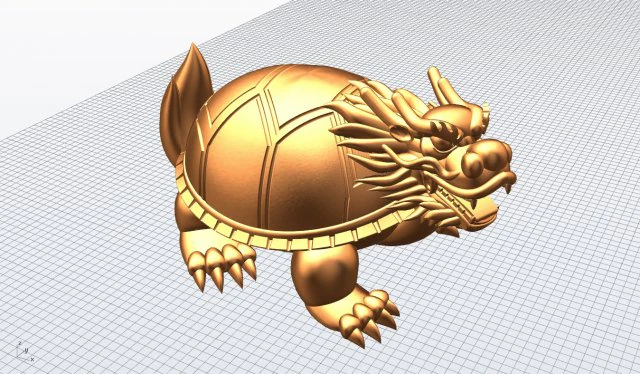 Drachenschildkr&ouml;tenstatue 3D Modell .c4d .max .obj .3ds .fbx .stl .blend 