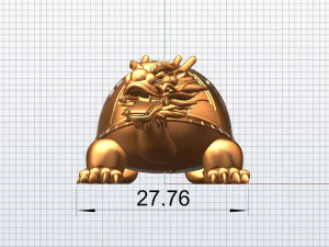 Drachenschildkr&ouml;tenstatue 3D Modell