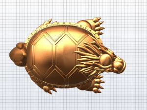 Drachenschildkr&ouml;tenstatue 3D Modell
