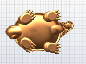 Drachenschildkr&ouml;tenstatue 3D Modell