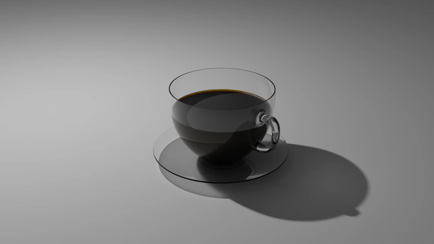 glass mug on a plate with coffee 3D Model .c4d .max .obj .3ds .fbx .stl .blend 