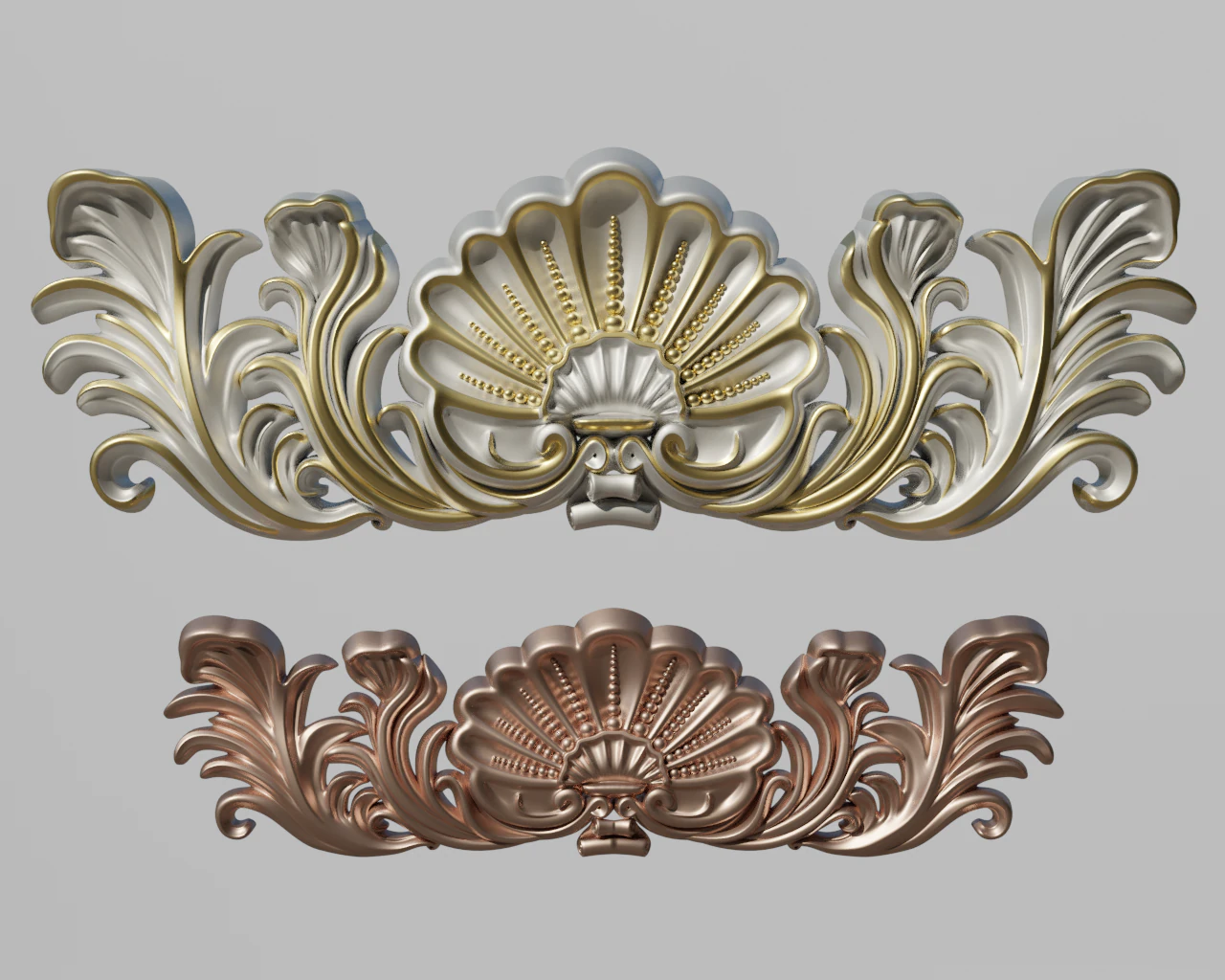 central crown decor 3D Model .c4d .max .obj .3ds .fbx .stl .blend 