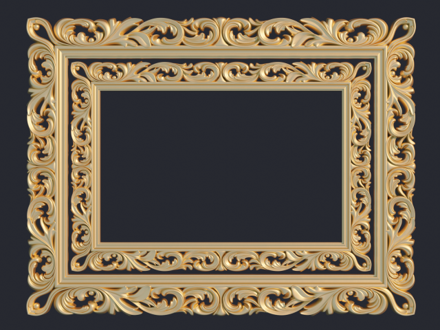 Carved frame mirror rg01 Modèle 3D .c4d .max .obj .3ds .fbx .stl .blend 