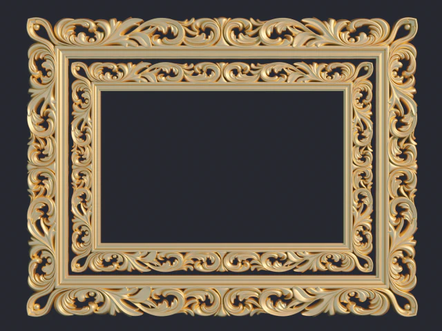 Specchio con cornice intagliata rg01 Modello 3D .c4d .max .obj .3ds .fbx .stl .blend