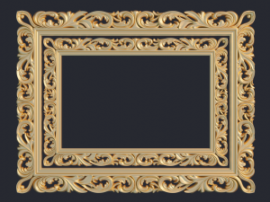 Carved frame mirror rg01 Modelo 3D