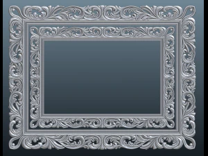 Specchio con cornice intagliata rg01 Modello 3D