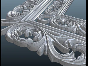 Specchio con cornice intagliata rg01 Modello 3D