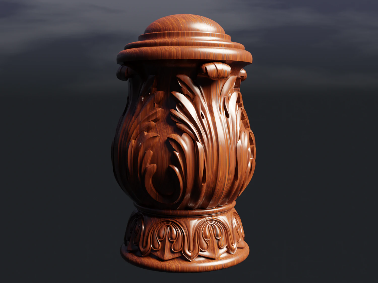 Carved cone 3D Model .c4d .max .obj .3ds .fbx .stl .blend 