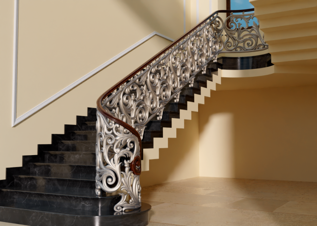 Staircase railings 3D Model .c4d .max .obj .3ds .fbx .stl .blend 