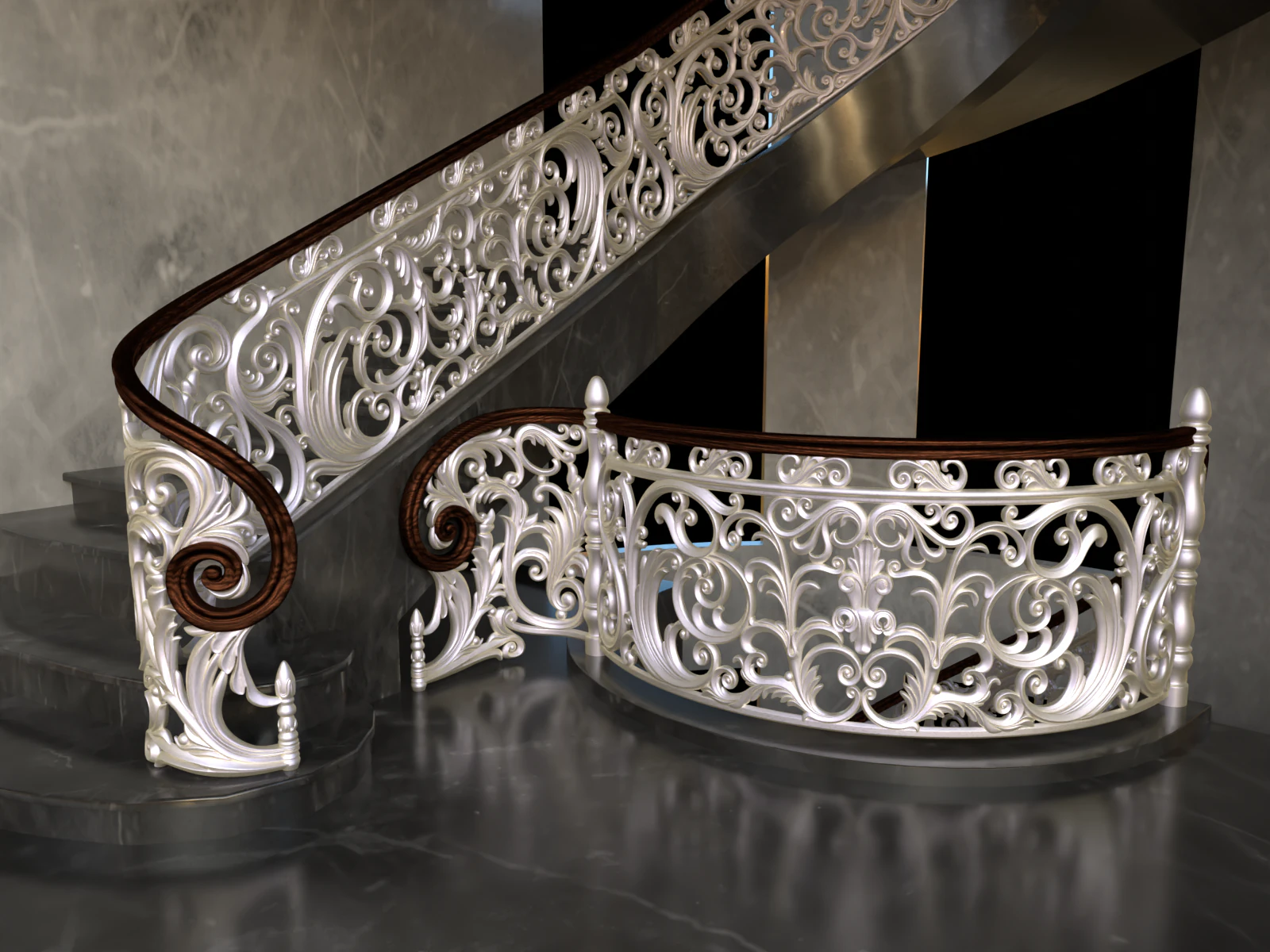 Staircase railings 3 3D Model .c4d .max .obj .3ds .fbx .stl .blend