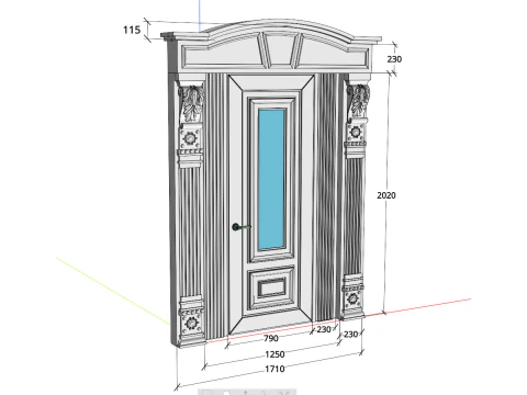 Porta classica Modello 3D
